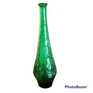 Genie Bottle Decanter Green Glass Vintage